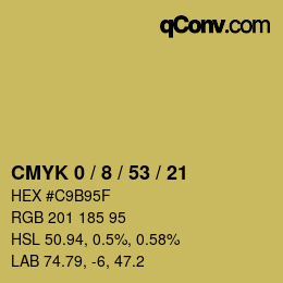カラーコード: CMYK 0 / 8 / 53 / 21 | qconv.com