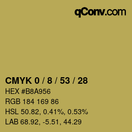 カラーコード: CMYK 0 / 8 / 53 / 28 | qconv.com