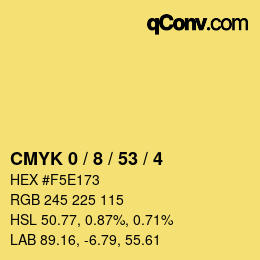 Color code: CMYK 0 / 8 / 53 / 4 | qconv.com