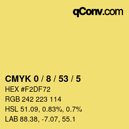 Color code: CMYK 0 / 8 / 53 / 5 | qconv.com