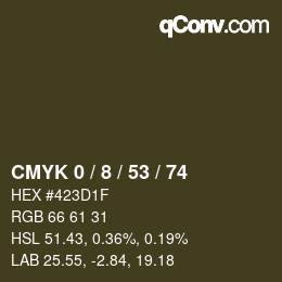 颜色代码: CMYK 0 / 8 / 53 / 74 | qconv.com