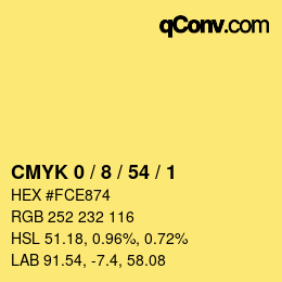 Color code: CMYK 0 / 8 / 54 / 1 | qconv.com
