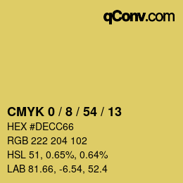 カラーコード: CMYK 0 / 8 / 54 / 13 | qconv.com