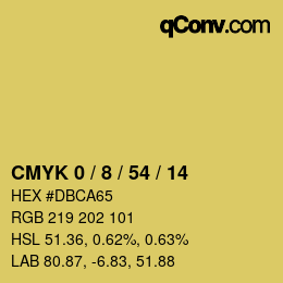 カラーコード: CMYK 0 / 8 / 54 / 14 | qconv.com