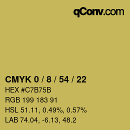 カラーコード: CMYK 0 / 8 / 54 / 22 | qconv.com