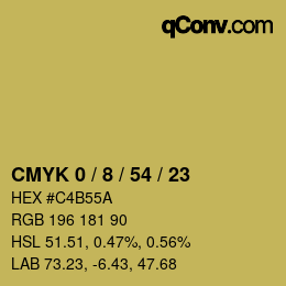 カラーコード: CMYK 0 / 8 / 54 / 23 | qconv.com