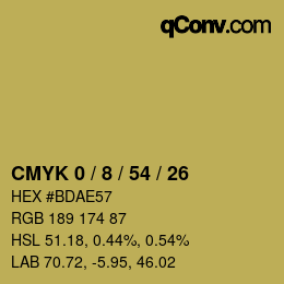 Farbcode: CMYK 0 / 8 / 54 / 26 | qconv.com