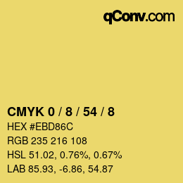 Farbcode: CMYK 0 / 8 / 54 / 8 | qconv.com