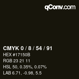 Color code: CMYK 0 / 8 / 54 / 91 | qconv.com