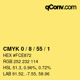 Color code: CMYK 0 / 8 / 55 / 1 | qconv.com