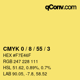 颜色代码: CMYK 0 / 8 / 55 / 3 | qconv.com