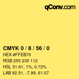 Color code: CMYK 0 / 8 / 56 / 0 | qconv.com