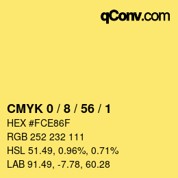 Color code: CMYK 0 / 8 / 56 / 1 | qconv.com