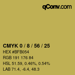 カラーコード: CMYK 0 / 8 / 56 / 25 | qconv.com