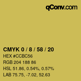 カラーコード: CMYK 0 / 8 / 58 / 20 | qconv.com