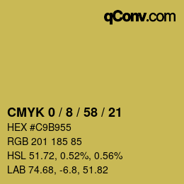 颜色代码: CMYK 0 / 8 / 58 / 21 | qconv.com