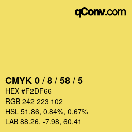 カラーコード: CMYK 0 / 8 / 58 / 5 | qconv.com