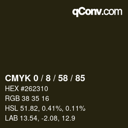 カラーコード: CMYK 0 / 8 / 58 / 85 | qconv.com