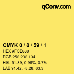 Color code: CMYK 0 / 8 / 59 / 1 | qconv.com