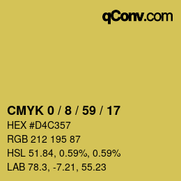 颜色代码: CMYK 0 / 8 / 59 / 17 | qconv.com