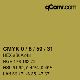 カラーコード: CMYK 0 / 8 / 59 / 31 | qconv.com