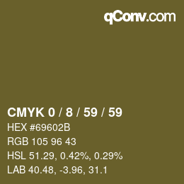 カラーコード: CMYK 0 / 8 / 59 / 59 | qconv.com
