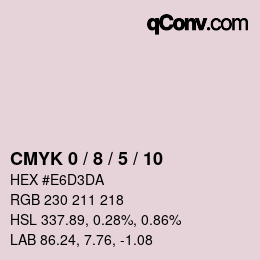 カラーコード: CMYK 0 / 8 / 5 / 10 | qconv.com