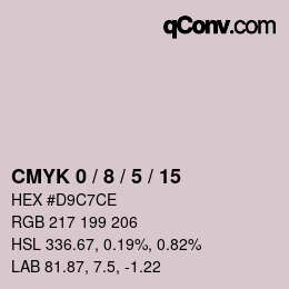 カラーコード: CMYK 0 / 8 / 5 / 15 | qconv.com