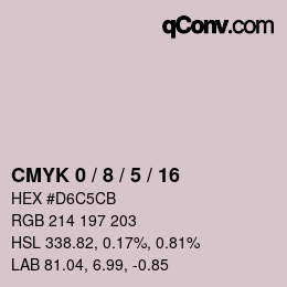 カラーコード: CMYK 0 / 8 / 5 / 16 | qconv.com