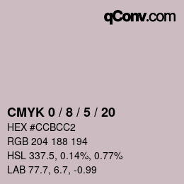 Color code: CMYK 0 / 8 / 5 / 20 | qconv.com