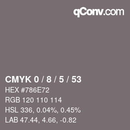 颜色代码: CMYK 0 / 8 / 5 / 53 | qconv.com