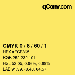 Color code: CMYK 0 / 8 / 60 / 1 | qconv.com