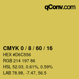 Código de color: CMYK 0 / 8 / 60 / 16 | qconv.com