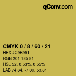 カラーコード: CMYK 0 / 8 / 60 / 21 | qconv.com