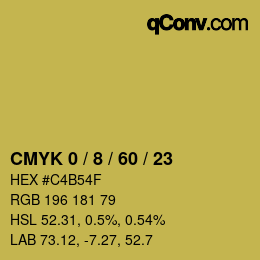 Color code: CMYK 0 / 8 / 60 / 23 | qconv.com