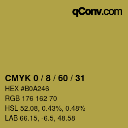 Farbcode: CMYK 0 / 8 / 60 / 31 | qconv.com