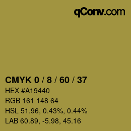 Farbcode: CMYK 0 / 8 / 60 / 37 | qconv.com