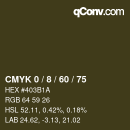 カラーコード: CMYK 0 / 8 / 60 / 75 | qconv.com