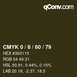 カラーコード: CMYK 0 / 8 / 60 / 79 | qconv.com