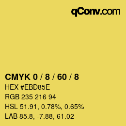 Código de color: CMYK 0 / 8 / 60 / 8 | qconv.com