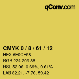 颜色代码: CMYK 0 / 8 / 61 / 12 | qconv.com