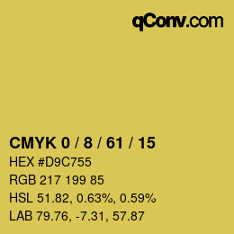 カラーコード: CMYK 0 / 8 / 61 / 15 | qconv.com
