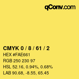Color code: CMYK 0 / 8 / 61 / 2 | qconv.com