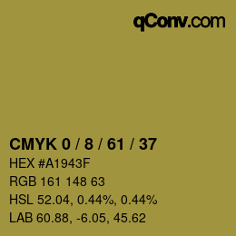 カラーコード: CMYK 0 / 8 / 61 / 37 | qconv.com