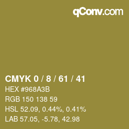 カラーコード: CMYK 0 / 8 / 61 / 41 | qconv.com