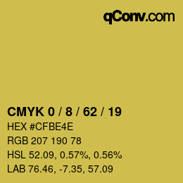 カラーコード: CMYK 0 / 8 / 62 / 19 | qconv.com