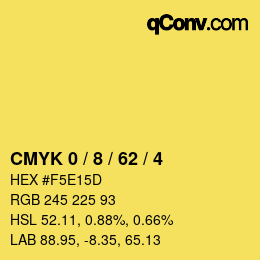 カラーコード: CMYK 0 / 8 / 62 / 4 | qconv.com