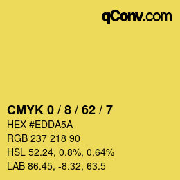カラーコード: CMYK 0 / 8 / 62 / 7 | qconv.com