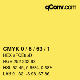 Color code: CMYK 0 / 8 / 63 / 1 | qconv.com