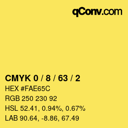 Color code: CMYK 0 / 8 / 63 / 2 | qconv.com